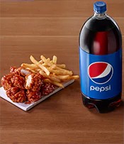 8 Bone-Out Wings, Fries, And A 2 Liter